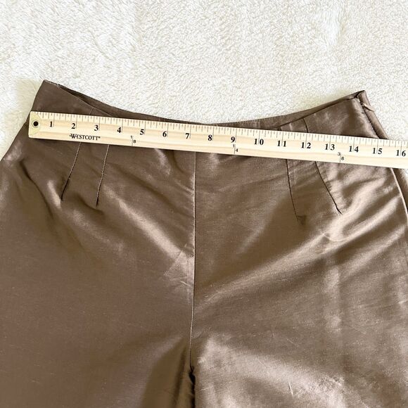 Vintage Jami's Lifestyle 100% Silk Pants Size 8 Metallic Bronze - Picture 10 of 10